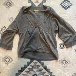 Vintage Notations Y2K Gray Knit Button Sweater – Small
